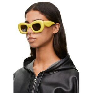 NEW LW40117I 39A LOEWE SUNGLASSES, UNISEX YELLOW EYEWEAR LOEWE